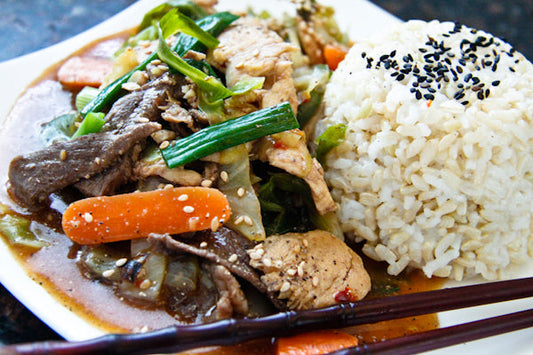Coffee-Glazed Beef and Chicken Stir-Fry