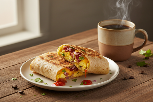 Breakfast Burrito with African Espresso and Spicy Black Beans