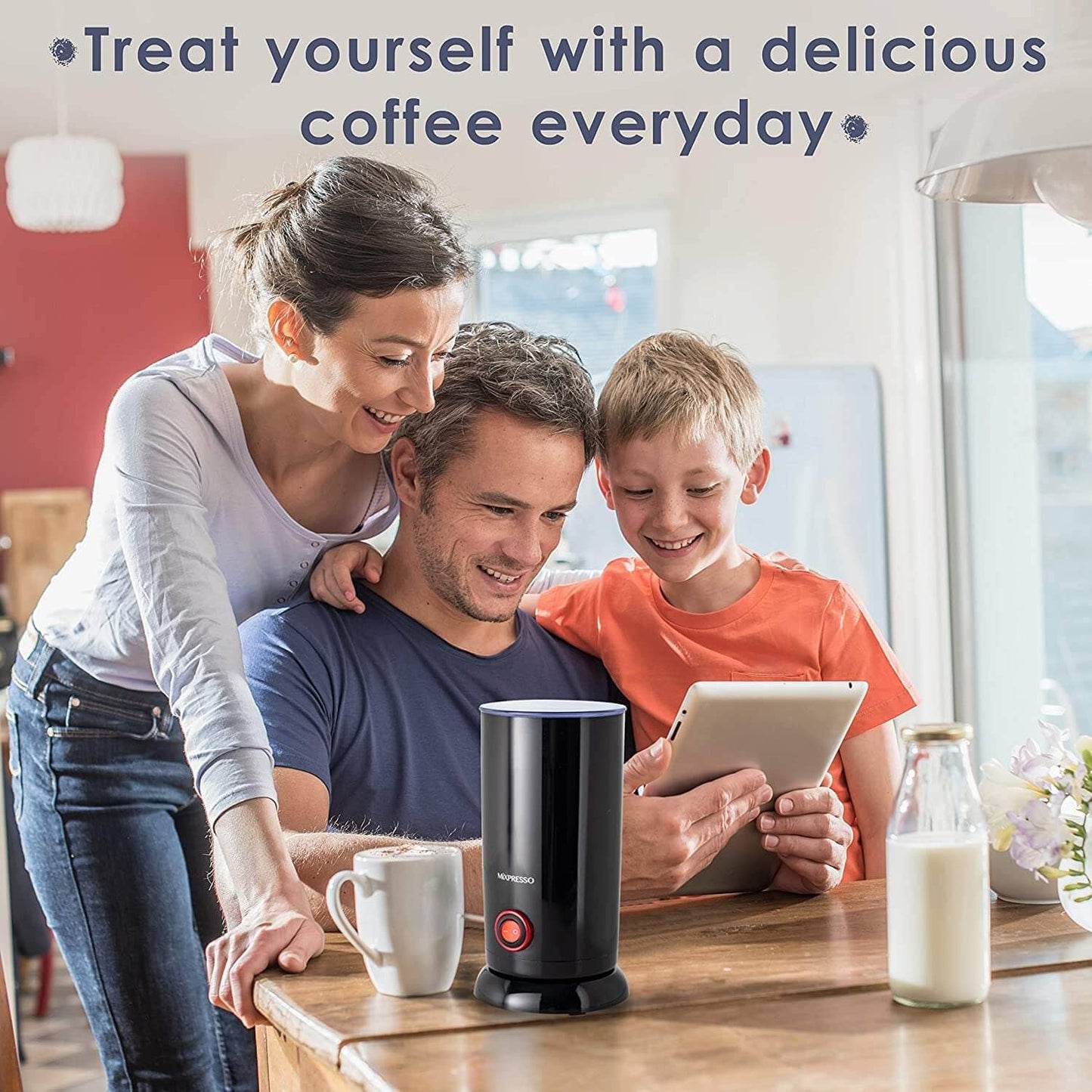 Mixpresso Electric Milk Frother - Latte Art Steamer, Cappuccino Machine And Milk Warmer, Hot and Cold Foam Maker