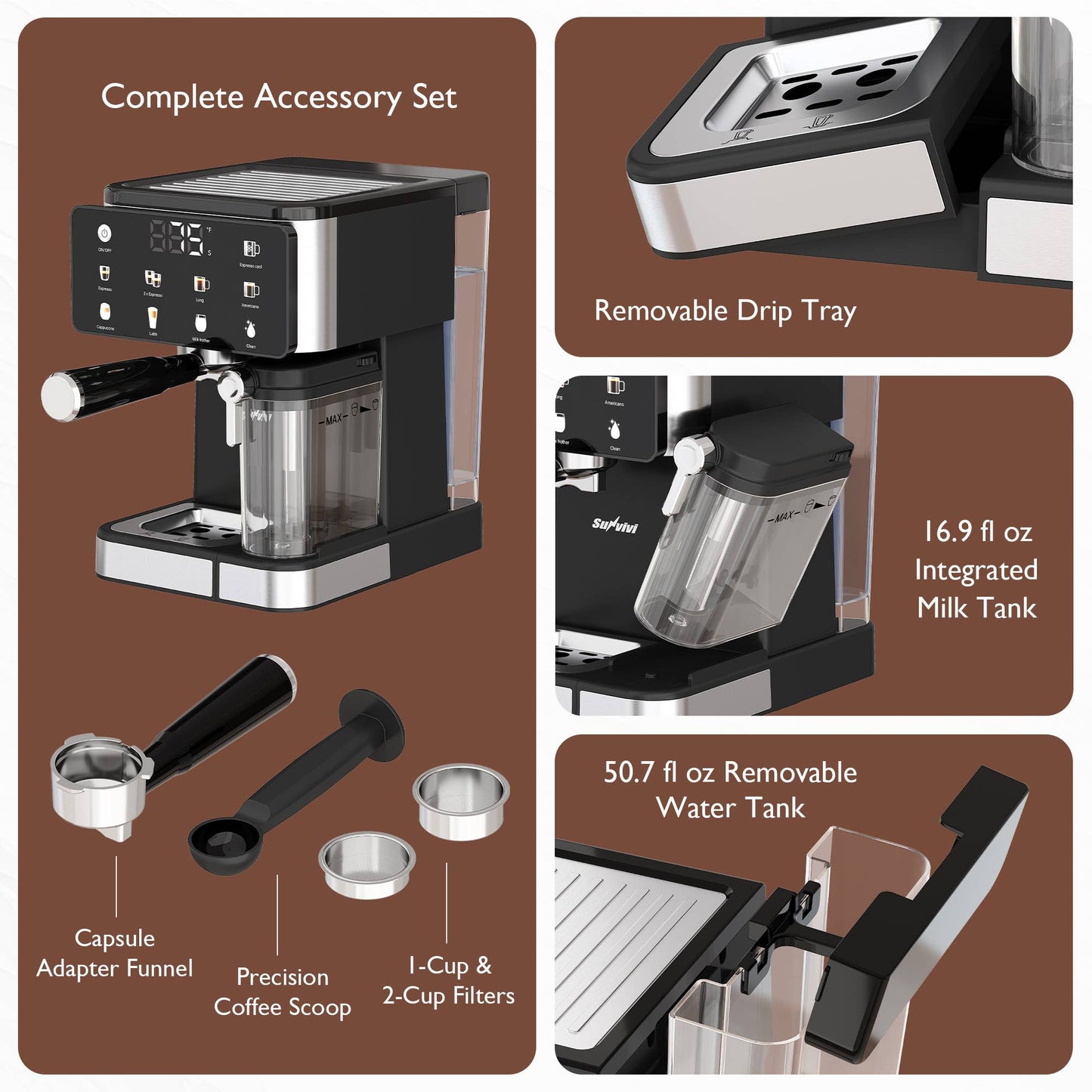 Espresso Machine & Iced Coffee Maker with Cold Brew