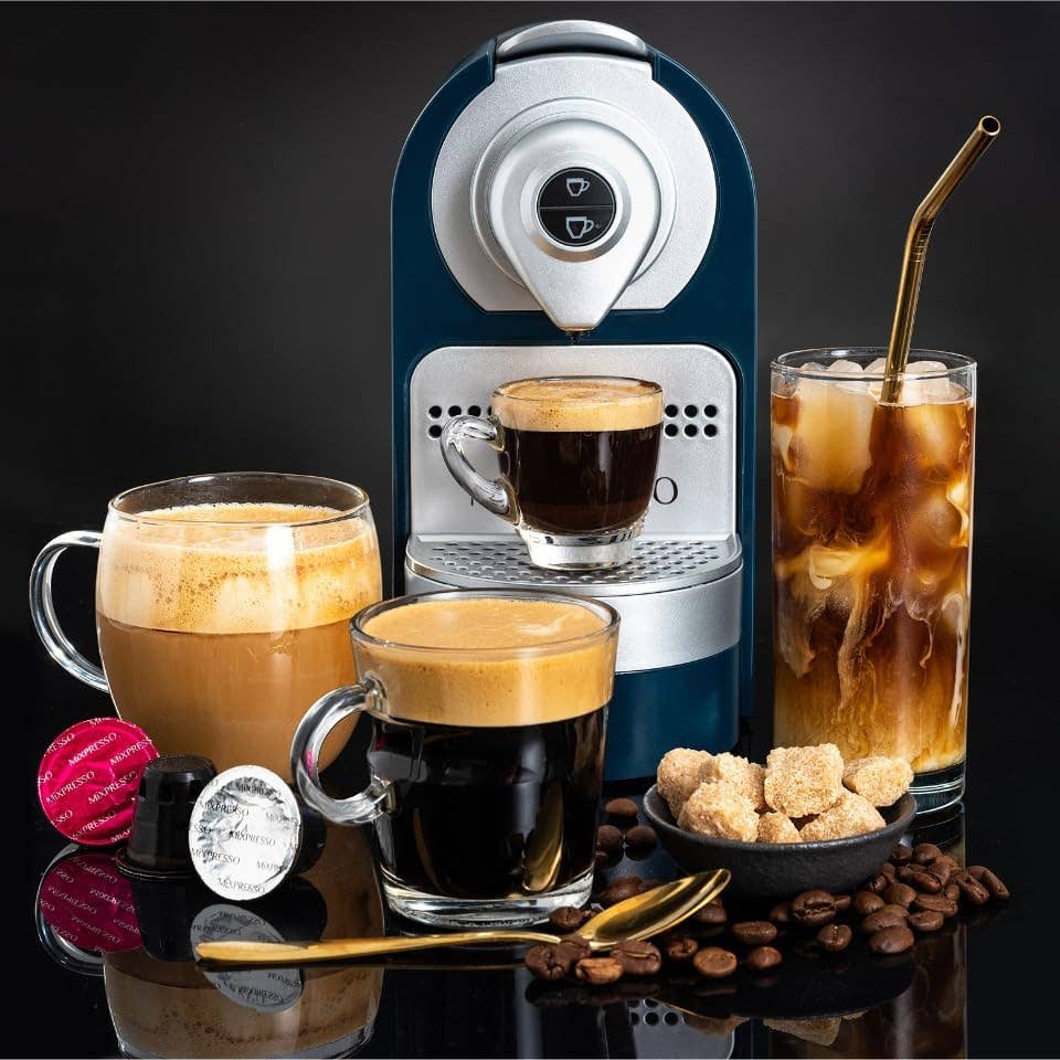Mixpresso Espresso Machine for Nespresso Compatible Capsule, Programmable Buttons for Espresso and Lungo, 27oz 1400W