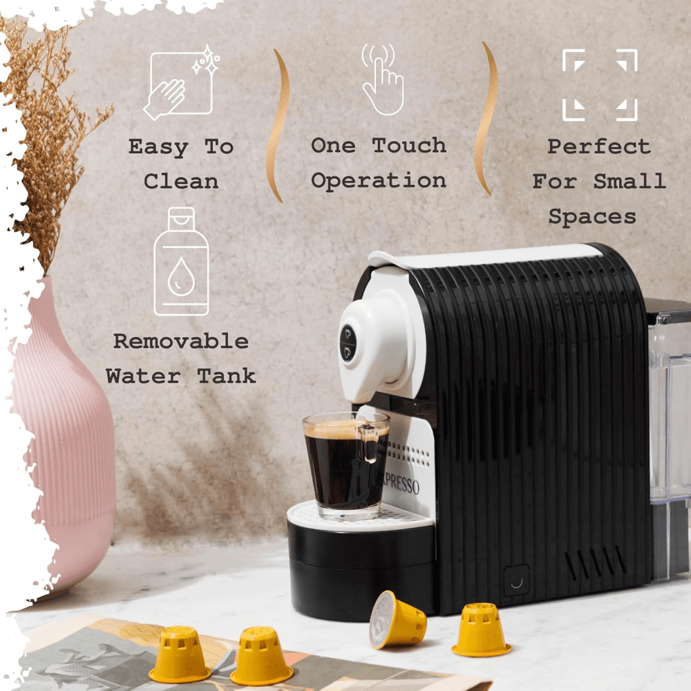Mixpresso Espresso Machine for Nespresso Compatible Capsule, Programmable Buttons for Espresso and Lungo, 27oz 1400W