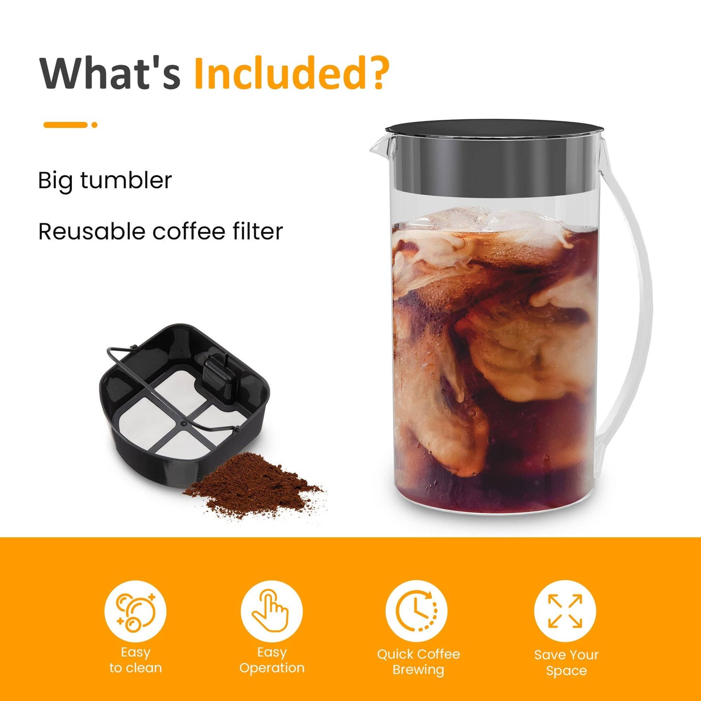 Iced Tea Maker 3-Quart Pitcher, Iced Coffee Brewing Maker