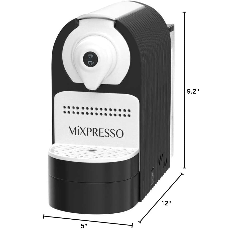 Mixpresso Espresso Machine for Nespresso Compatible Capsule, Programmable Buttons for Espresso and Lungo, 27oz 1400W
