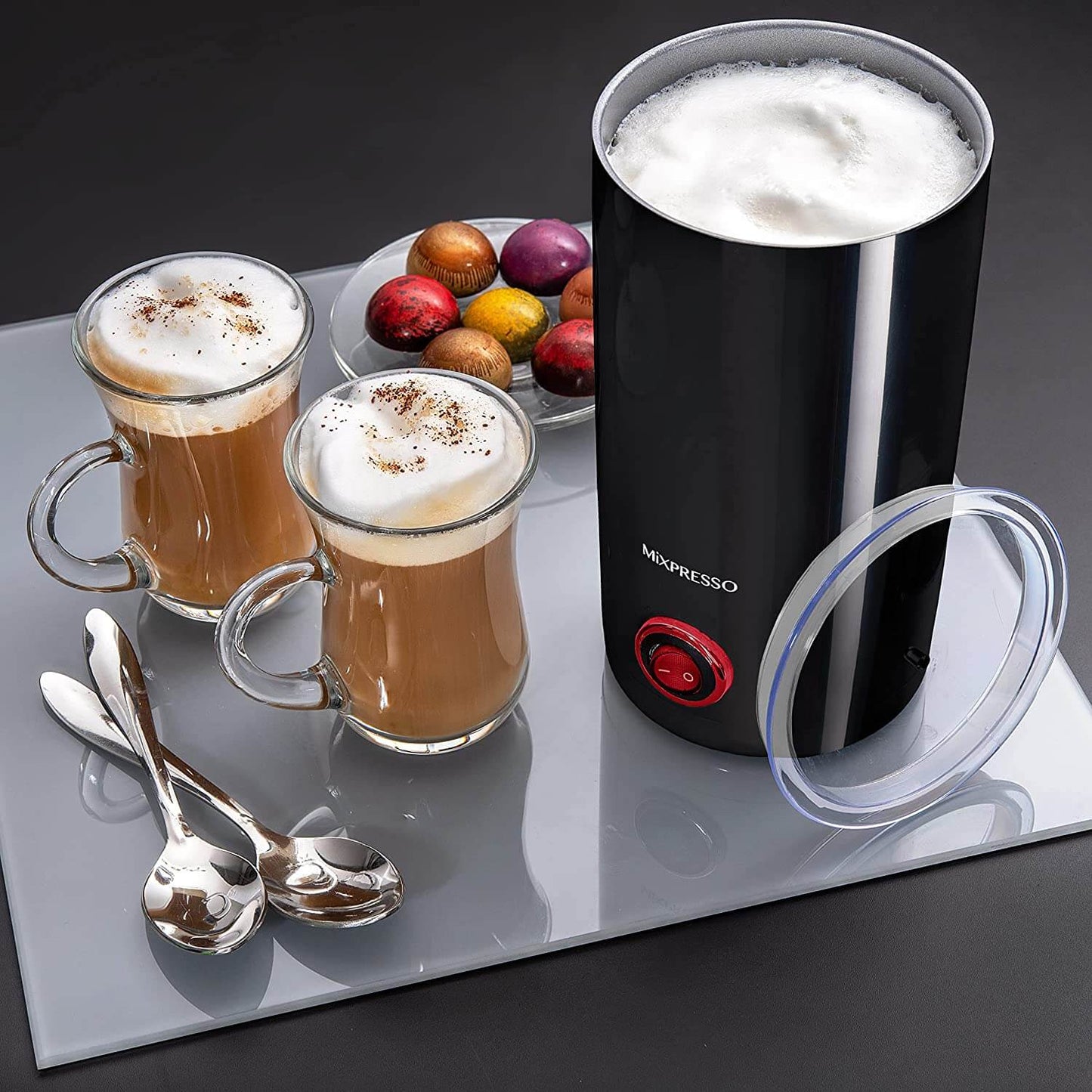 Mixpresso Electric Milk Frother - Latte Art Steamer, Cappuccino Machine And Milk Warmer, Hot and Cold Foam Maker