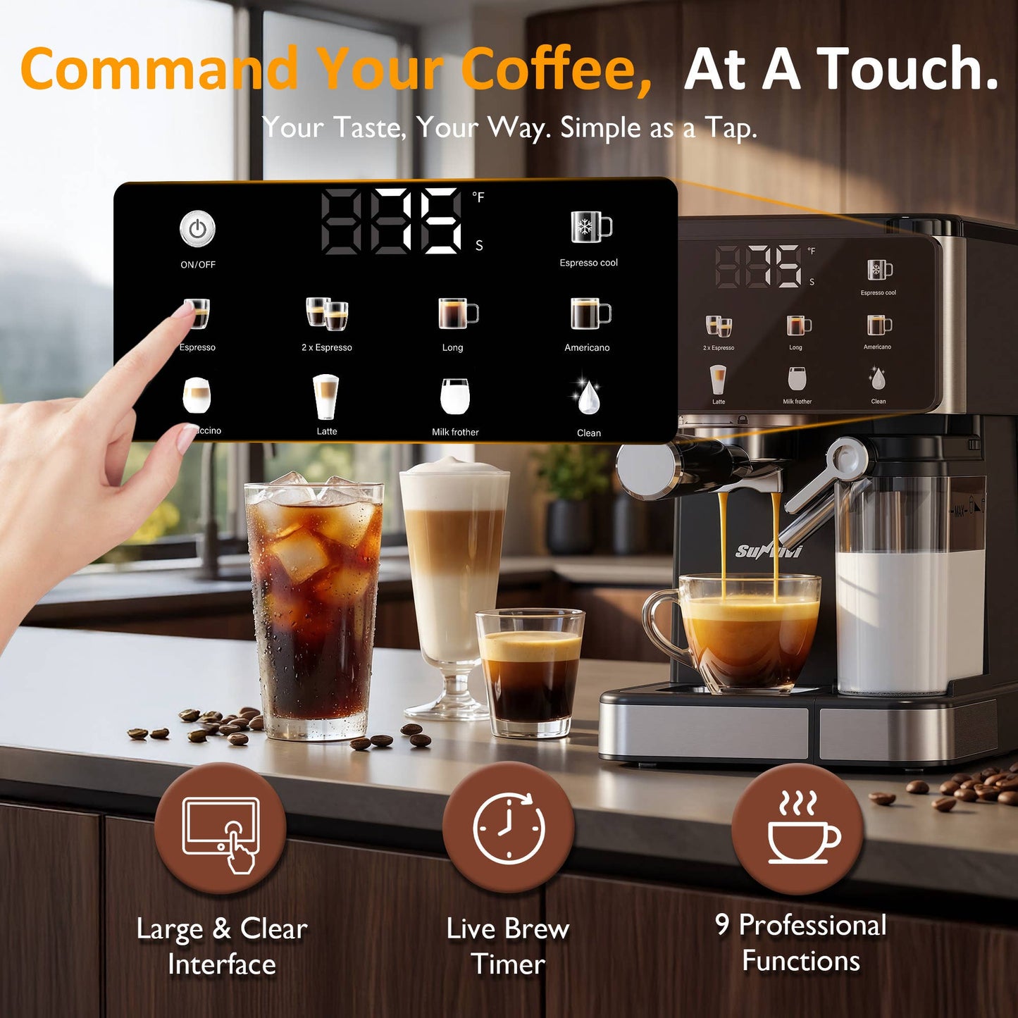 Espresso Machine & Iced Coffee Maker with Cold Brew