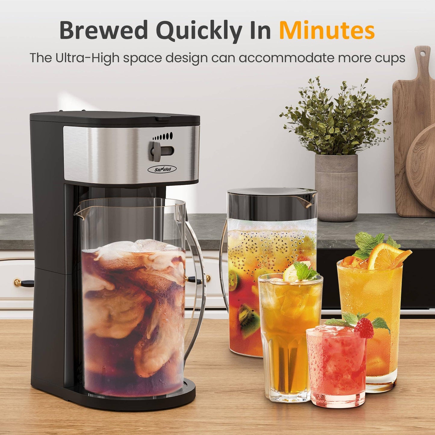 Iced Tea Maker 3-Quart Pitcher, Iced Coffee Brewing Maker