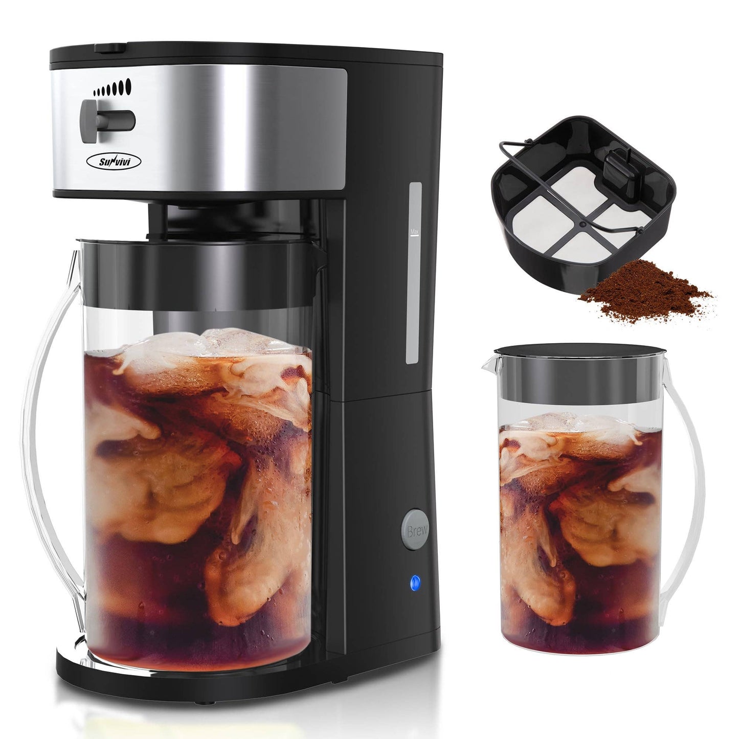 Iced Tea Maker 3-Quart Pitcher, Iced Coffee Brewing Maker