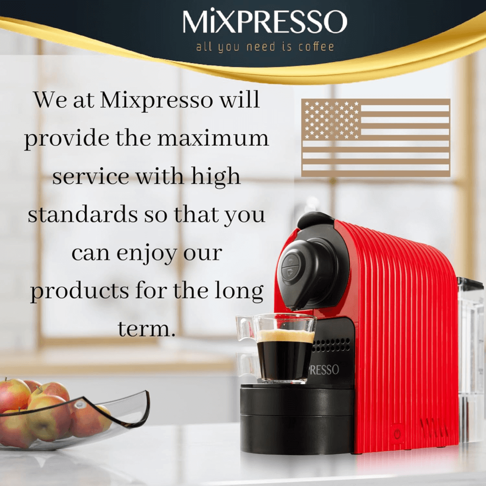 Mixpresso Espresso Machine for Nespresso Compatible Capsule, Programmable Buttons for Espresso and Lungo, 27oz 1400W