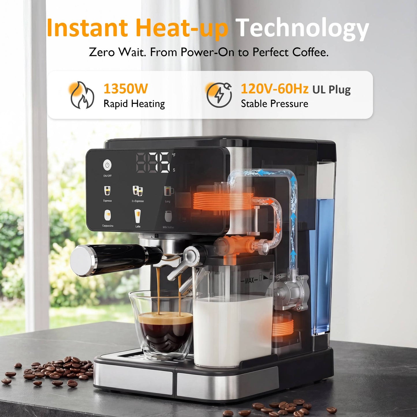 Espresso Machine & Iced Coffee Maker with Cold Brew